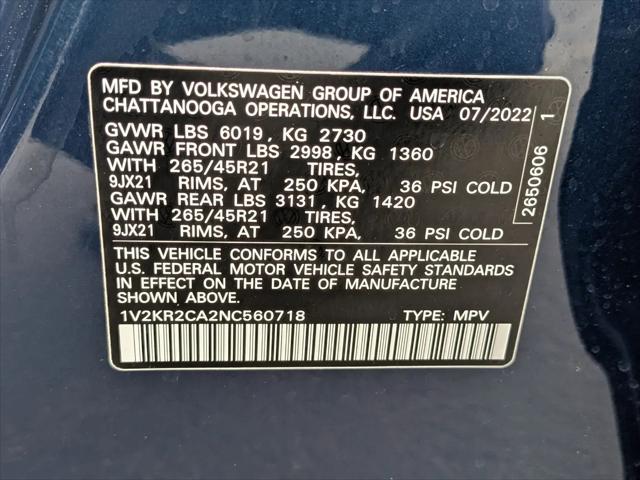 2022 Volkswagen Atlas 3.6L V6 SE w/Technology