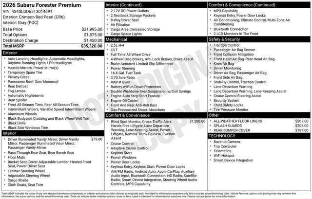 2026 Subaru Forester Premium
