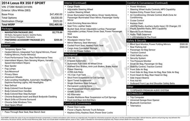 2014 Lexus RX 350 F Sport