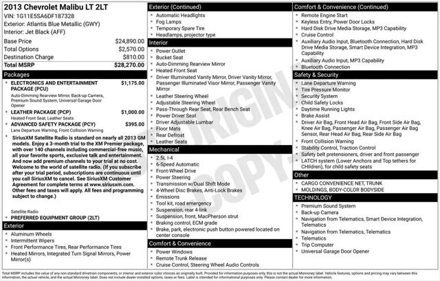 2013 Chevrolet Malibu 2LT