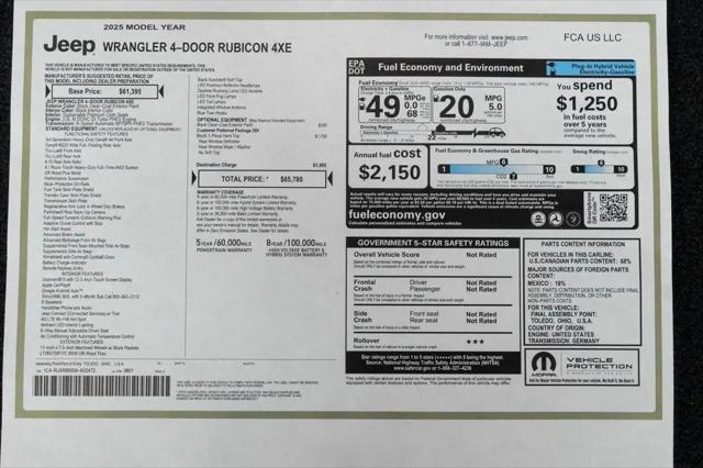 2025 Jeep Wrangler 4xe Rubicon 4xe