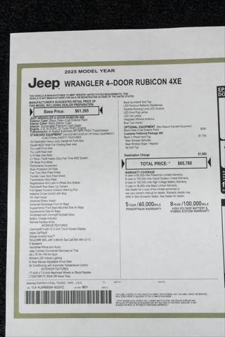2025 Jeep Wrangler 4xe Rubicon 4xe