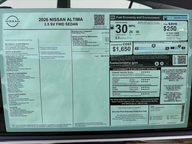 2026 Nissan Altima SV FWD