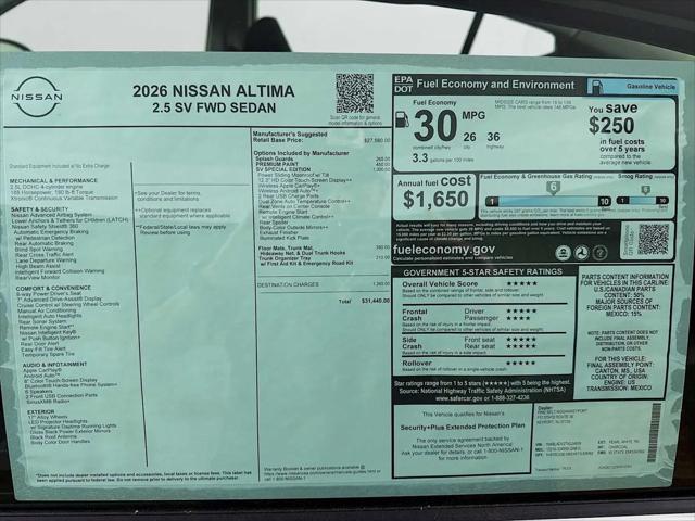 2026 Nissan Altima SV FWD