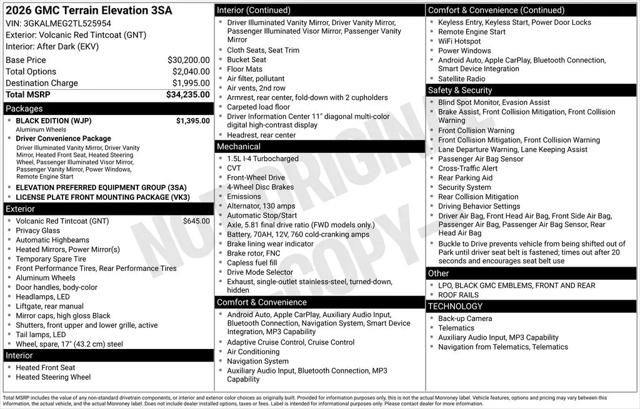 2026 GMC Terrain FWD Elevation