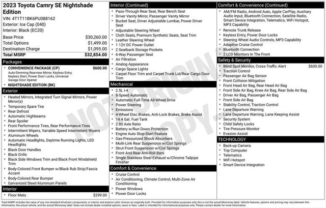2023 Toyota Camry SE Nightshade Edition AWD