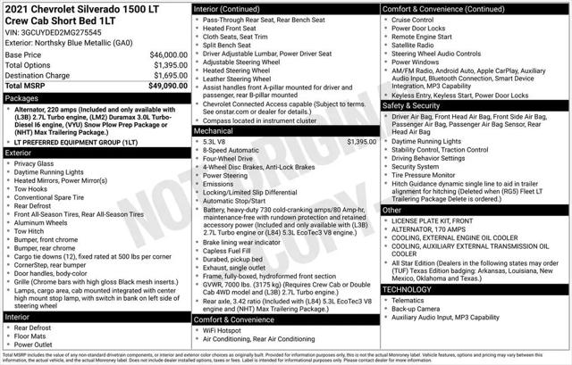 2021 Chevrolet Silverado 1500 4WD Crew Cab Short Bed LT