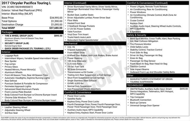 2017 Chrysler Pacifica Touring-L