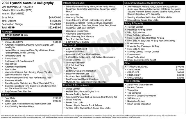 2026 Hyundai Santa Fe Calligraphy for sale in Pikeville, KY