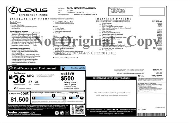 2023 Lexus RX 350 Luxury