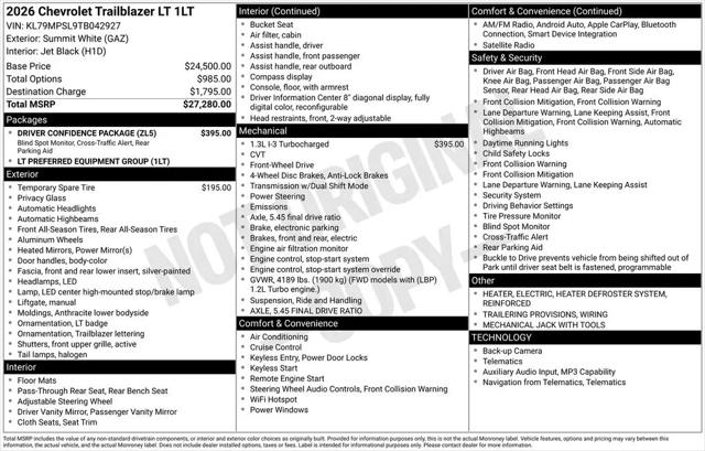 2026 Chevrolet TrailBlazer FWD LT for sale in Clinton Township, MI