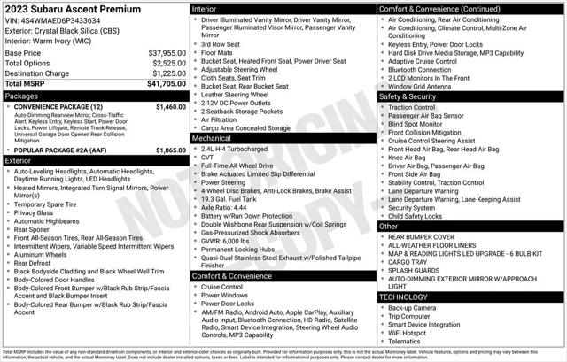 2023 Subaru Ascent Premium 7-Passenger for sale in Clinton Township, MI