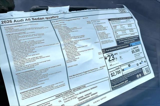 2026 Audi A6 Premium Plus quattro S tronic