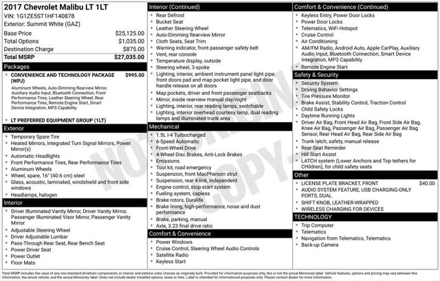 2017 Chevrolet Malibu 1LT