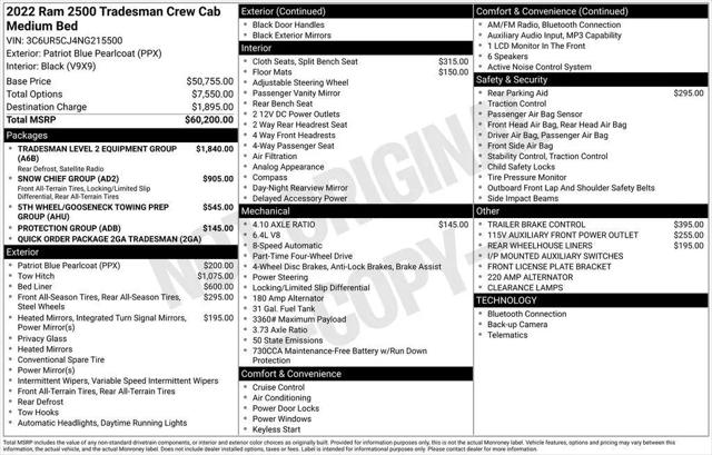 2022 Ram 2500 Tradesman Crew Cab 4x4 6'4" Box for sale in Chippewa Falls, WI