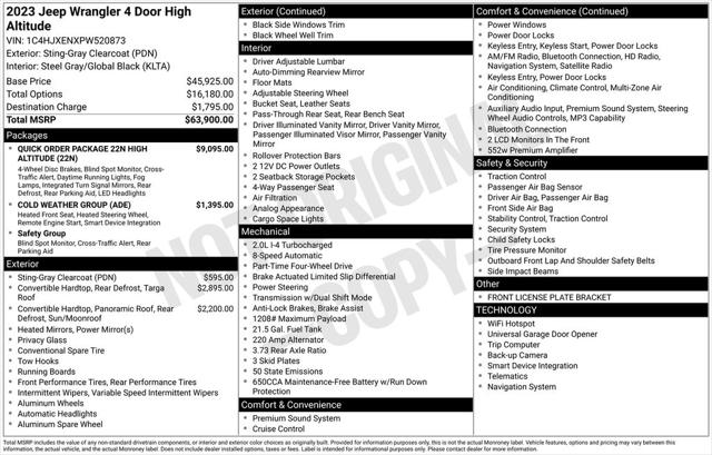 2023 Jeep Wrangler 4-Door High Altitude 4x4