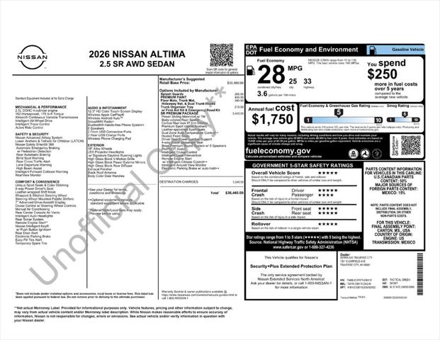 2026 Nissan Altima SR AWD