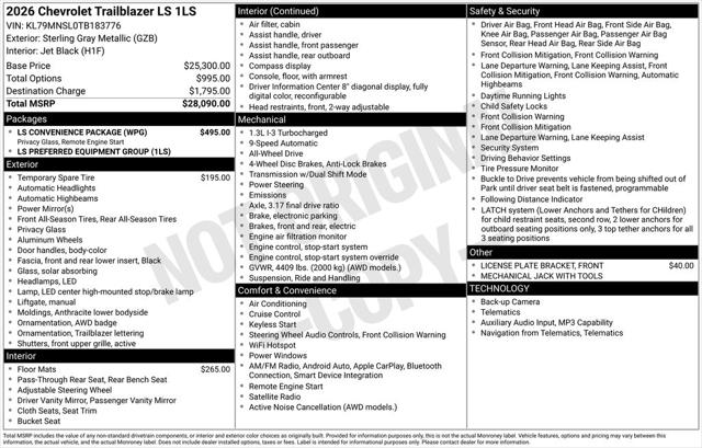 2026 Chevrolet TrailBlazer AWD LS