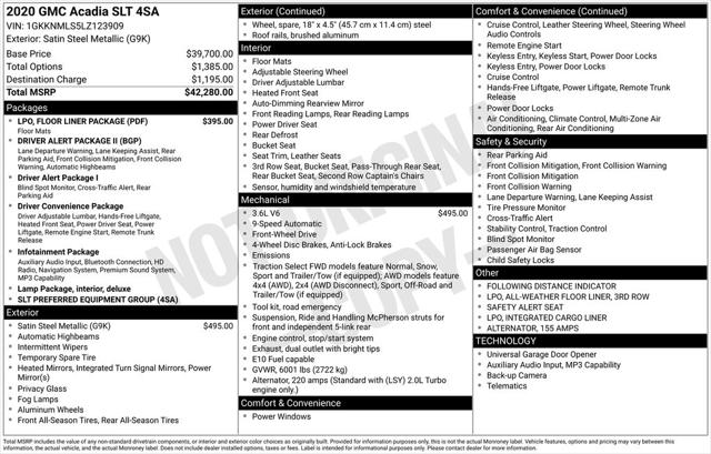 2020 GMC Acadia FWD SLT