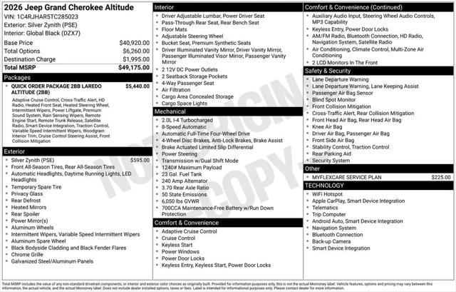 2026 Jeep Grand Cherokee Altitude 4x4
