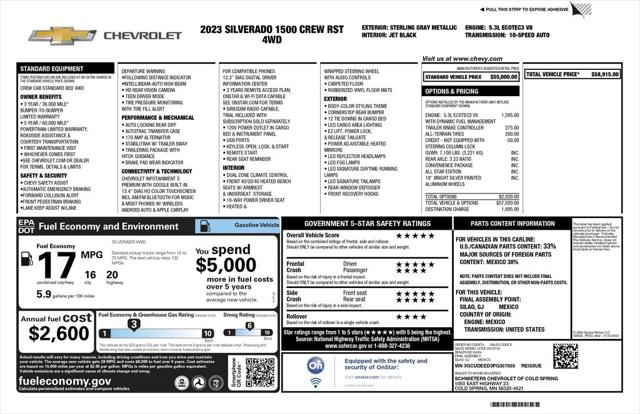 2023 Chevrolet Silverado 1500 4WD Crew Cab Standard Bed RST