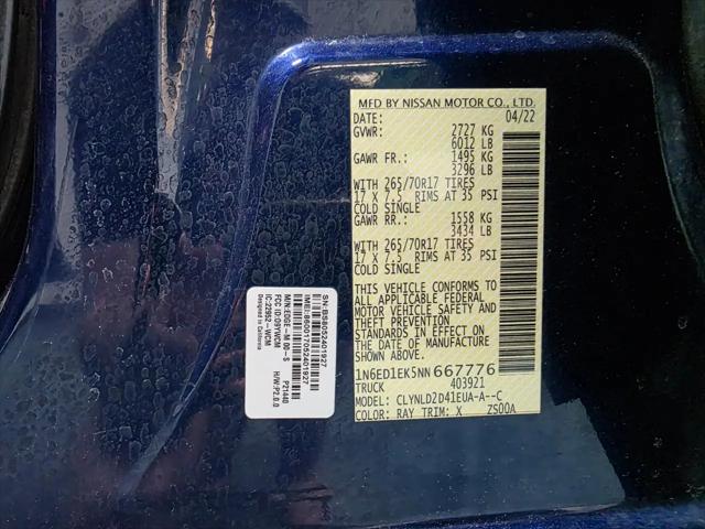 2022 Nissan Frontier Crew Cab PRO-4X 4x4