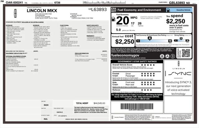 2016 Lincoln MKX Select for sale in McKinney, TX