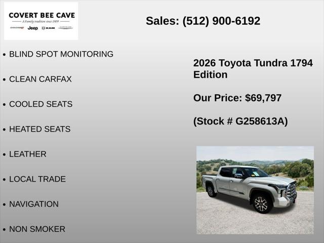 2026 Toyota Tundra 1794 Edition CrewMax 5.5' Bed
