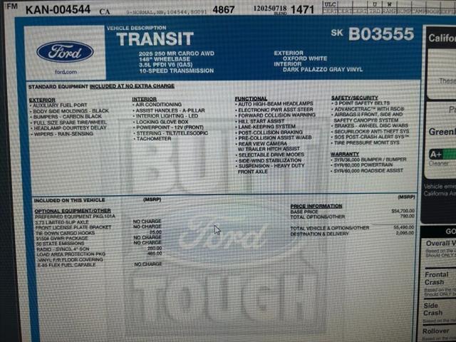 2025 Ford Transit Cargo Van 250