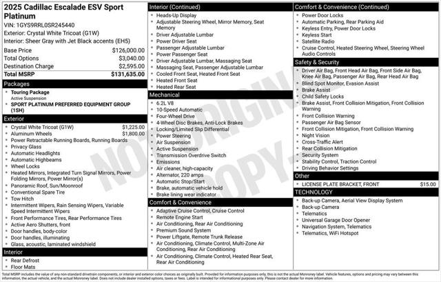 2025 Cadillac Escalade ESV Sport Platinum