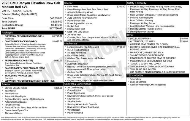 2023 GMC Canyon 4WD Crew Cab Short Box Elevation