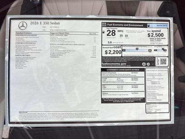 2026 Mercedes-Benz E 350 E 350