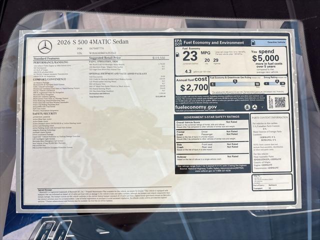 2026 Mercedes-Benz 500 4MATIC