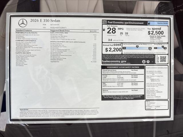 2026 Mercedes-Benz E 350 E 350