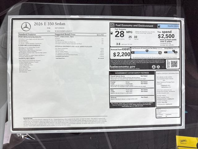 2026 Mercedes-Benz E 350 E 350