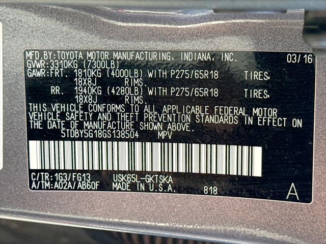 2016 Toyota Sequoia SR5 5.7L V8