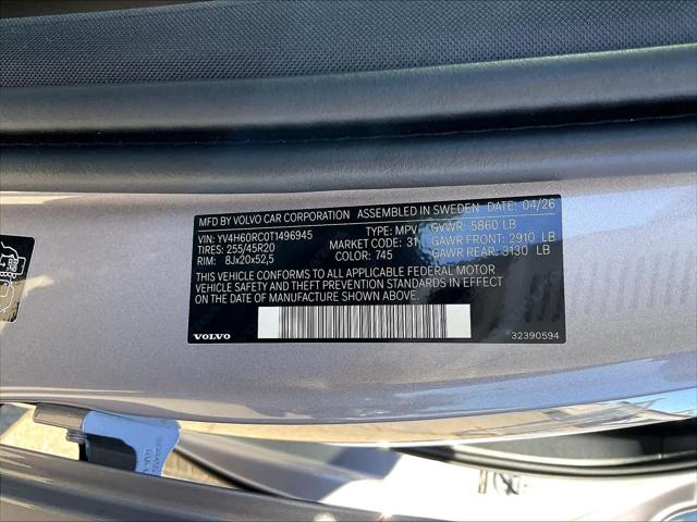 2026 Volvo XC60 Plug-In Hybrid Plus, T8 AWD Electric/Gasoline, Dark