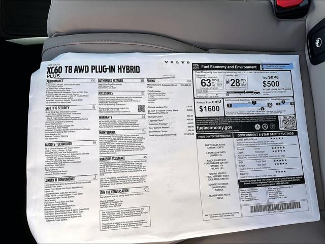 2026 Volvo XC60 Plug-In Hybrid Plus, T8 AWD Electric/Gasoline, Dark