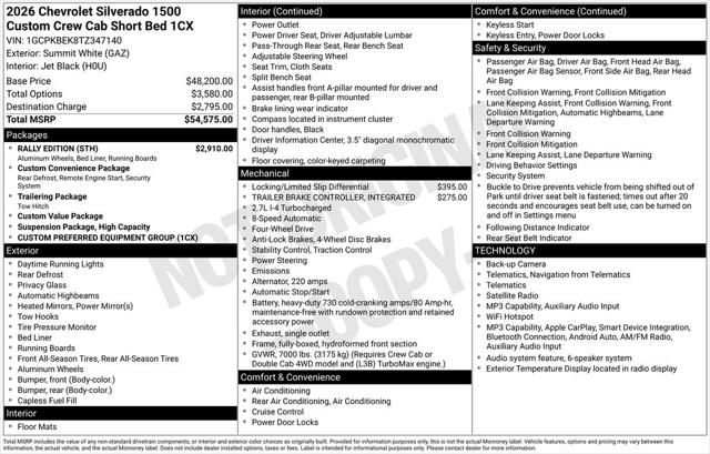 2026 Chevrolet Silverado 1500 4WD Crew Cab Short Bed Custom