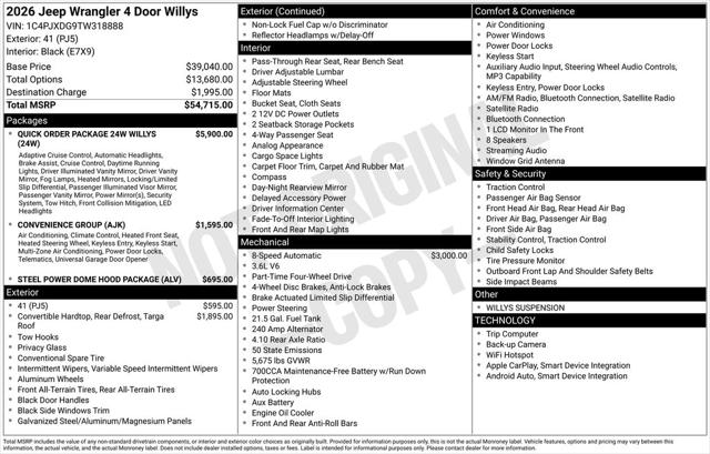 2026 Jeep Wrangler 4-Door Willys 4x4