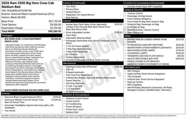 2026 Ram 2500 Big Horn Crew Cab 4x4 64 Box