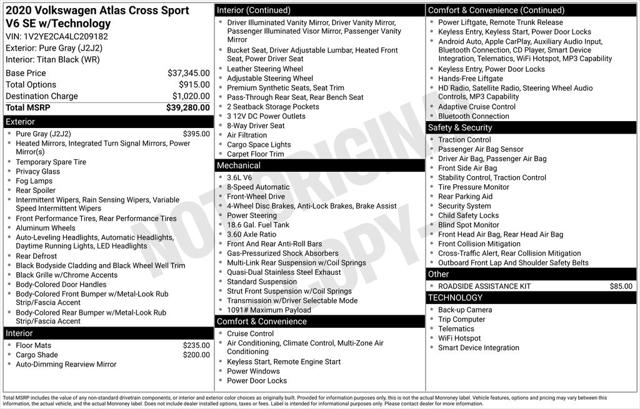 2020 Volkswagen Atlas Cross Sport 3.6L V6 SE w/Technology