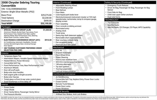 2008 Chrysler Sebring Touring