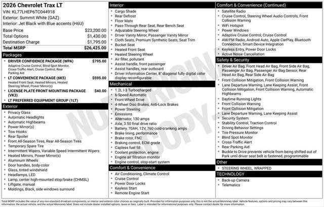 2026 Chevrolet Trax FWD LT