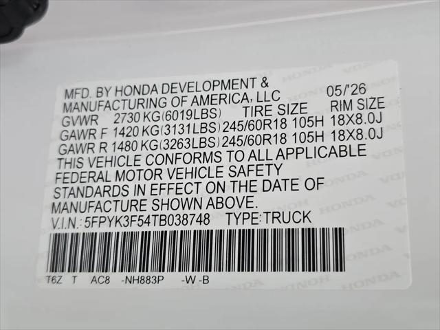 2026 Honda Ridgeline RTL