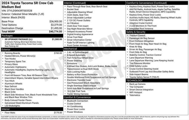 2024 Toyota Tacoma SR for sale near Pataskala, OH