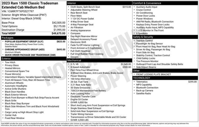 2023 Ram 1500 Classic Tradesman Quad Cab 4x4 6'4" Box