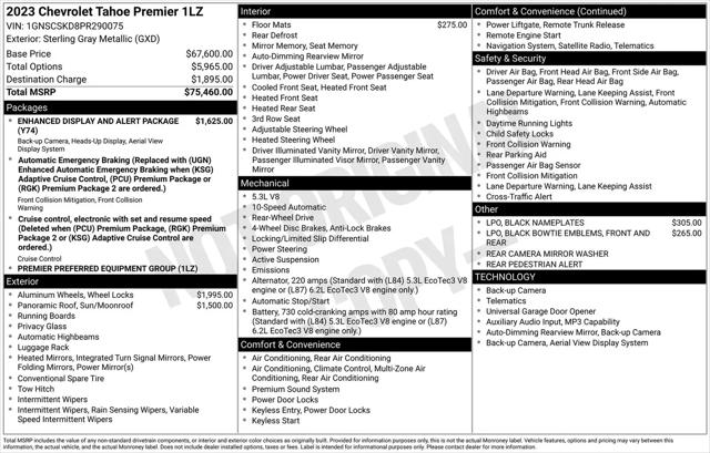 2023 Chevrolet Tahoe 2WD Premier