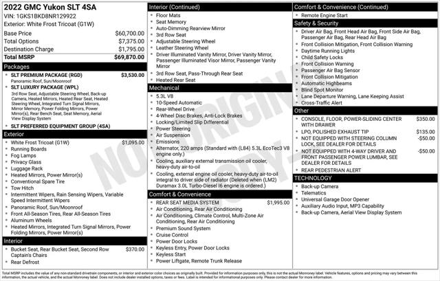 2022 GMC Yukon 2WD SLT