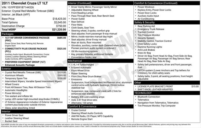 2011 Chevrolet Cruze 1LT